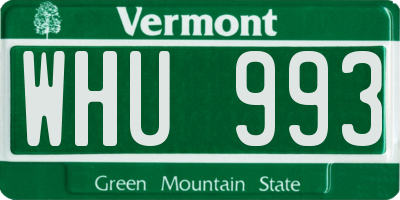 VT license plate WHU993