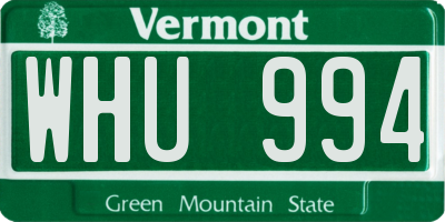 VT license plate WHU994