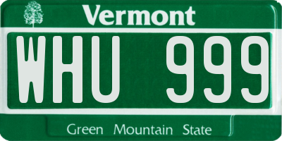 VT license plate WHU999