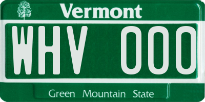 VT license plate WHV000