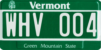 VT license plate WHV004