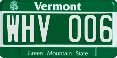 VT license plate WHV006