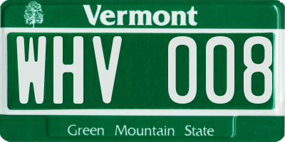 VT license plate WHV008