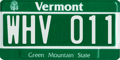 VT license plate WHV011