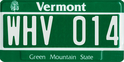 VT license plate WHV014