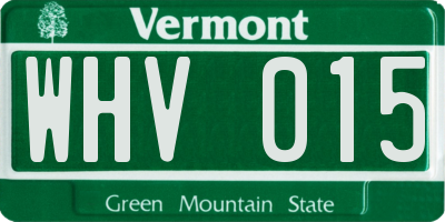 VT license plate WHV015