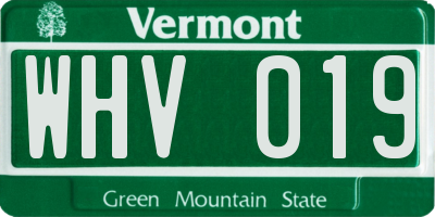 VT license plate WHV019