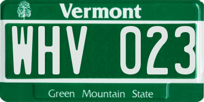 VT license plate WHV023