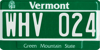 VT license plate WHV024