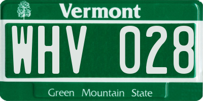 VT license plate WHV028