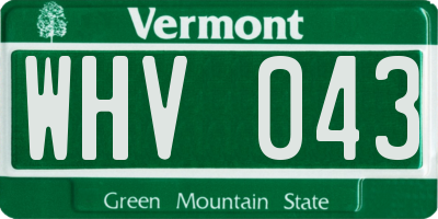 VT license plate WHV043