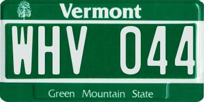 VT license plate WHV044