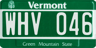 VT license plate WHV046