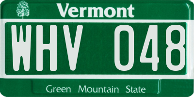VT license plate WHV048