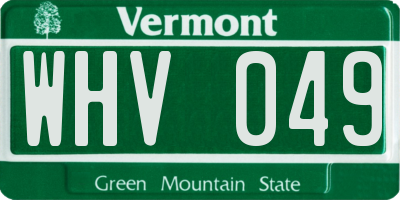 VT license plate WHV049