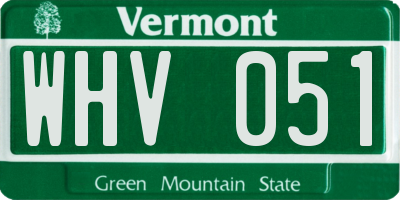 VT license plate WHV051