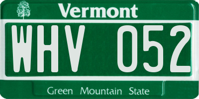 VT license plate WHV052