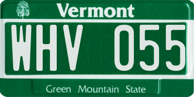 VT license plate WHV055