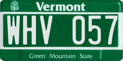 VT license plate WHV057
