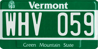 VT license plate WHV059