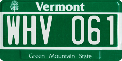 VT license plate WHV061