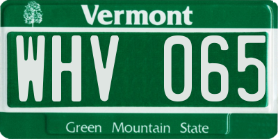 VT license plate WHV065