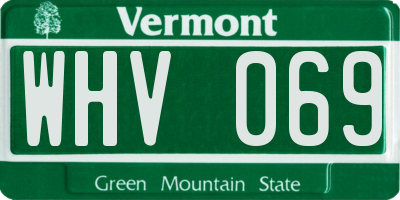 VT license plate WHV069