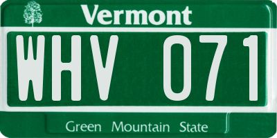 VT license plate WHV071