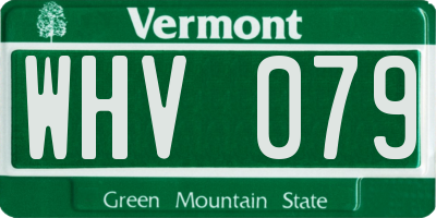 VT license plate WHV079