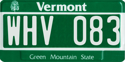 VT license plate WHV083