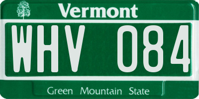 VT license plate WHV084