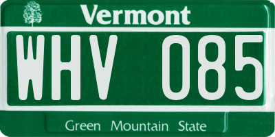 VT license plate WHV085
