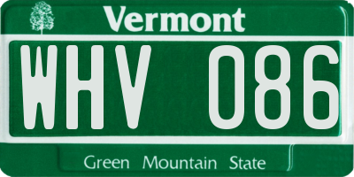 VT license plate WHV086