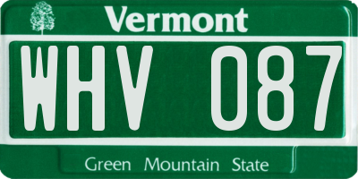 VT license plate WHV087
