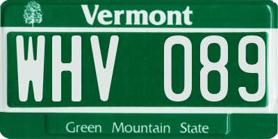 VT license plate WHV089