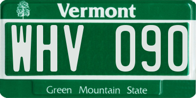 VT license plate WHV090