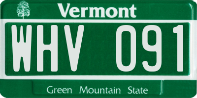 VT license plate WHV091
