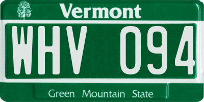VT license plate WHV094