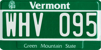 VT license plate WHV095