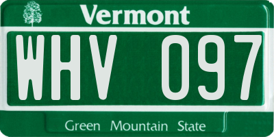 VT license plate WHV097