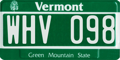 VT license plate WHV098