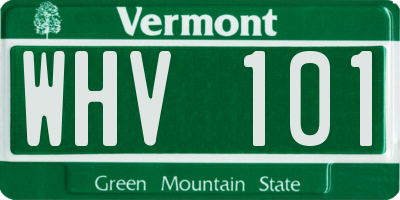 VT license plate WHV101