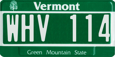VT license plate WHV114