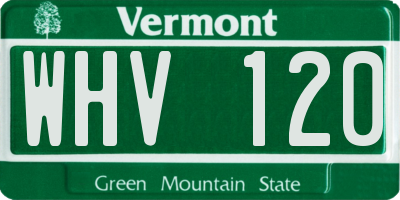 VT license plate WHV120