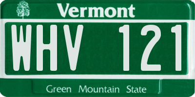 VT license plate WHV121