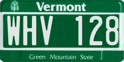 VT license plate WHV128