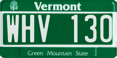 VT license plate WHV130
