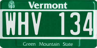 VT license plate WHV134