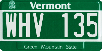 VT license plate WHV135