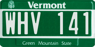 VT license plate WHV141